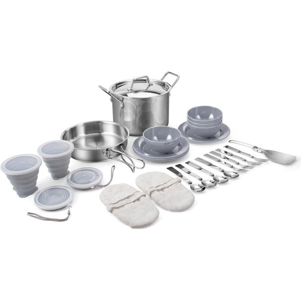 Camping Cookware Mess Kit, Non-Stick Lightweight Pot Pan