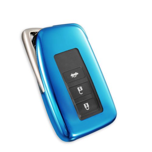 Kimity for Lexus Key Fob Cover, Stylish Soft TPU Key Case for Lexus GS GS-F ES IS IS-F RC RC-F NX LX570 RX350/450h Keyless Entry Smart Car (Blue, A)