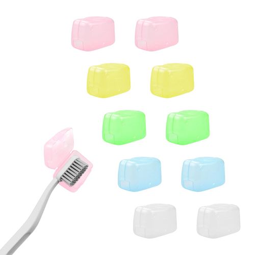 Jagowa 10Pcs Toothbrush Head Covers, Travel Toothbrush Protector Cover Portable Toothbrush Caps for Home Camping Hiking Outdoor