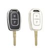Stylec Remote Key Case Cover compatible with Renault Dacia Logan Duster 2 Button (Black Silver)