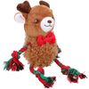 AB TOOLS Dog Fluffy Ropee Reindeer & Santa Squeaky Plush RopeToy Bundle
