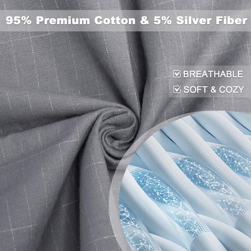 Queen Size Grounding Fitted Sheet (80"x60") with 15-Foot Cord – Grounding Bed Sheet for Deep Sleep, Stress & Pain Relief