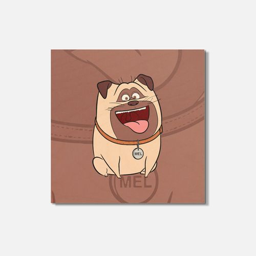 The Secret Life of Pets Cartoon Mel Happy 4'' X 4'' Square Wooden Coaster