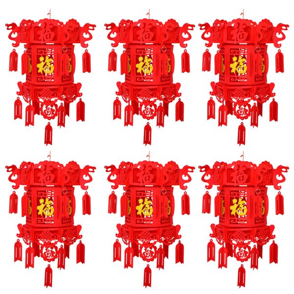 Felimoa Chinese New Year Lantern Festival Celebration Chinese New Year Lanterns Home Decor New Year Set of 6