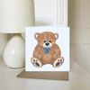 'Cute Brown Teddy Bear' Blank Greeting Card (GC00063607)
