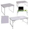 DayPlus Portable Folding Table No Assembly Required Computer Laptop Desk Foldable Camping Picnic Kitchen Work Top Table (60x40x26cm, White)