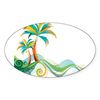 CafePress Rainbow Palm Tree Sticker Oval Car Bumper Sticker