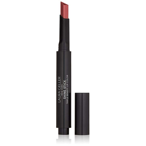 LAURA GELLER NEW YORK Shine Stick Triple-Benefit Lip Color with Lipstick, Lip Gloss and Lip Balm Effect - Long Lasting, Moisturizing, High Shine and Pigmented 3-in-1 Lip Color, Champagne Toast