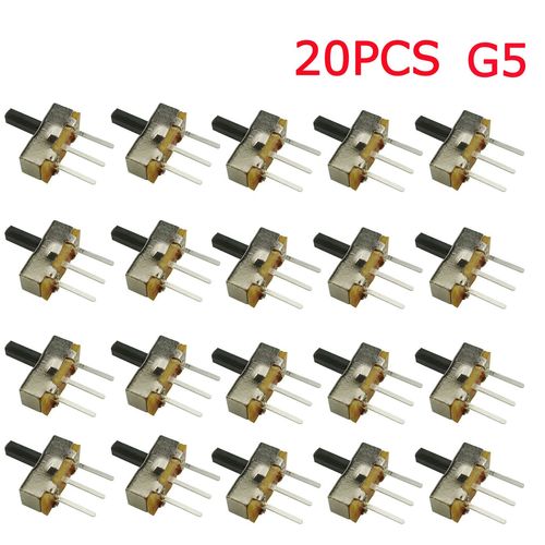 KKHMF 20pcs SS12D00G5 Slide Switch Toggle Switch SPDT 1P2T 2 Position 3 Pin Shaft 5MM Pitch 2.5MM