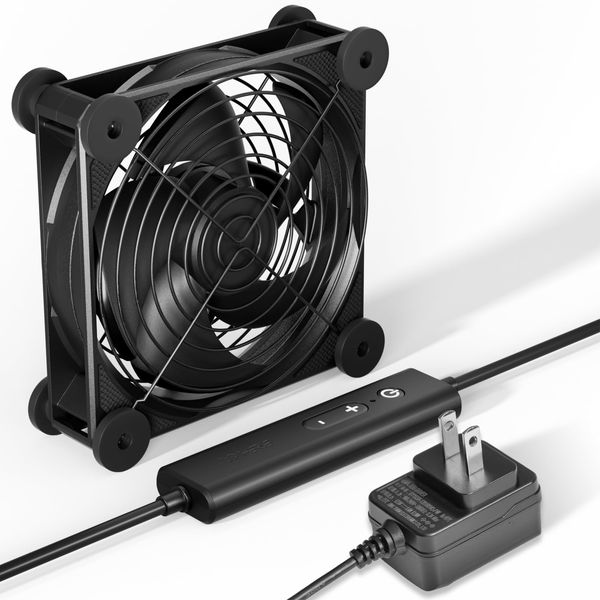 upHere U2DC1 Air Cooling Fan, 4.7 inches (12 cm), Small Ventilation Fan, Mini Blower, Fan, Powerful Cooling Cooler, PC Fan, DC 12V Power Supply, 5 Levels of Air Flow Adjustment, Silent, Multi-Purpose