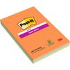 Post-it Super Sticky Notes, Boost Colour Collection, lined, 101 mm x 152 mm, 45 Sheets/Pad, 3 Pads - Self-stick Notes For Note Taking, To Do Lists & Reminders