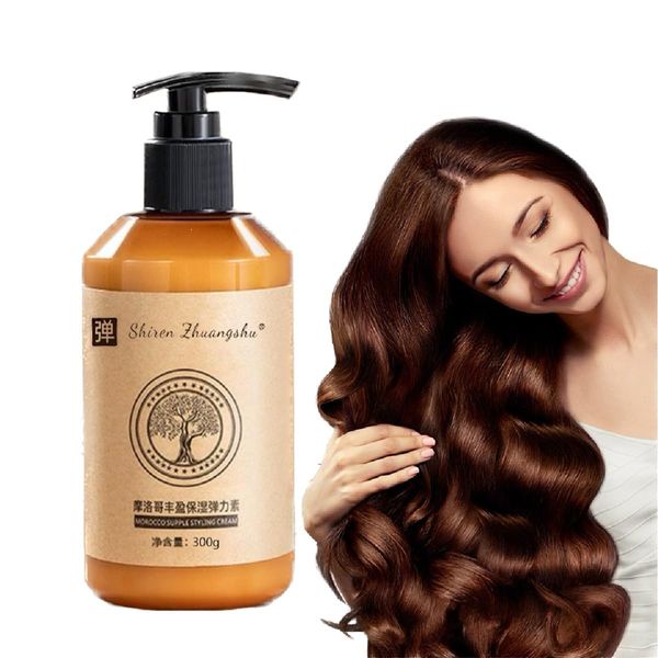 ALLILUYAA Shiren Zhuangshu Long-Lasting Styling Moroccan Volume Moisturising Elasticity, Styling Moroccan Volume Moisturising for Dry, Damaged Bounce Curl Hair Care 300 ml