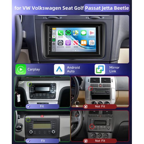7-inch Android 13 4G+64G Radio for VW Volkswagen Seat Golf Passat Jetta Beetle Car Stereo with Wireless Carplay Android Auto,5.0Bluetooth 32EQ,1280x720P IPS Touch Screen,FM/RDS GPS WiFi Backup Camera