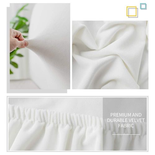 Bed Headboard Slipcover, Stretch Bed Headboard Covers, Dustproof Protector Cover for Linen Fabric Tufted Upholstered Headboard (White, 150-170 CM（Queen）)