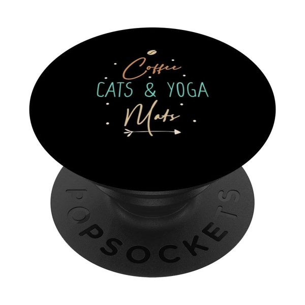 Coffee Cats and Yoga Mats PopSockets Adhesive PopGrip