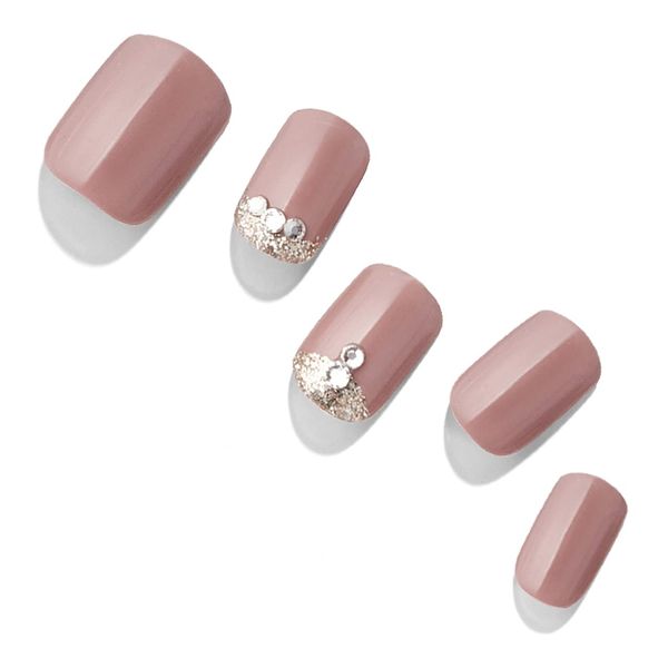 Dashing Diva Magic Press MJP198 Gel Nail Stickers, Artificial Nails, Color Gel, Design, For Hands, Color: Rose Wood, Shape: Square, Standard