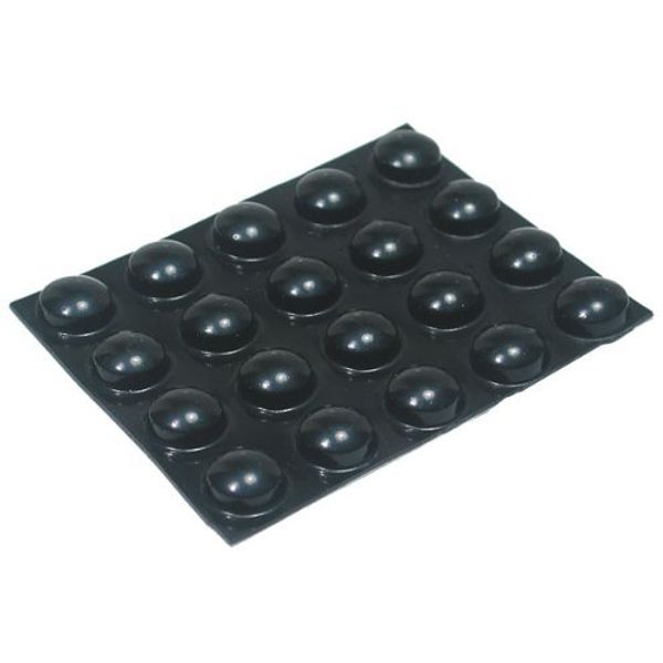 20 Medium Black Round Bumps