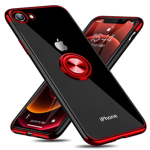 iPhone SE3 Case, iPhone SE2 Case, iPhone 8 Case, iPhone 7 Case, Ring Included, Clear, Shockproof, Stand Function, Transparent, TPU Car Holder, Drop Prevention, Dustproof, Thin, Lightweight, One-Piece,