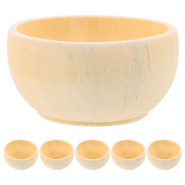 TEHAUX Wooden Sorting Bowls, Unfinished Wooden Craft Bowls Mini Pinch Bowls Nuts Candy Fruits Appetizer Bowl Side Dish for DIY Crafts Paint Dipping Sauce Condiment Bowls