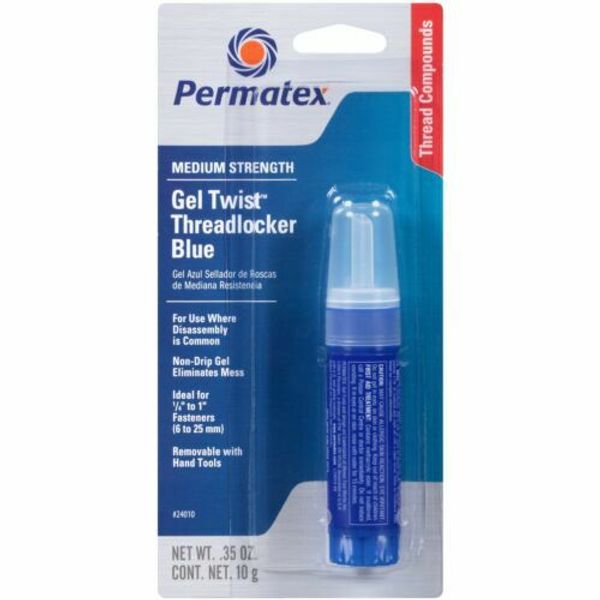 PERMATEX 24010 Medium Strength Threadlocker Blue Gel, 10 g Gel Twist Applicator