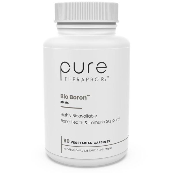 Pure TheraPro Rx Bio Boron, 30mg/Capsule, 90 Capsules, Bororganic Glycine Boron Supplements for Men & Women, Vegan Mineral Supplements for Bones, Cardiovascular Function & Immunity Support