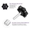 uxcell 12pcs M5x25mm Star Knobs Plastic Hexagon Clamping Knob Screws Hand Tighten Replacement Knobs Umbrella Base Replacement Knobs