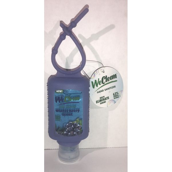 Winter Berry Scent Hand Sanitizer By WeClean-1-2.03oz Blt W Purse/Bag Attachment