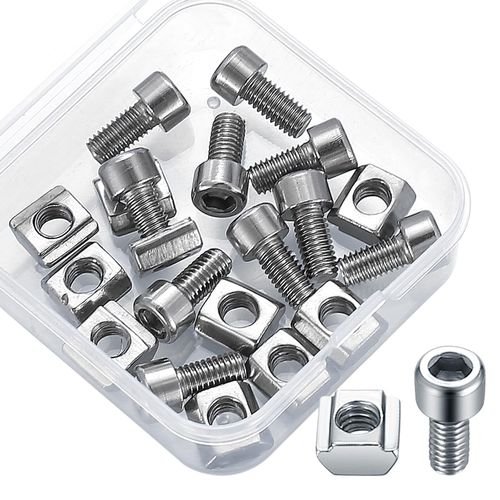 Roll-in Spring T-Nuts, 10 Pcs M5 T-Slot Bolts and Nuts, Metal Profile 6mm T Slot Nuts and Bolts, T Track T Nuts and Bolts for 2020 Aluminum Profile - M5