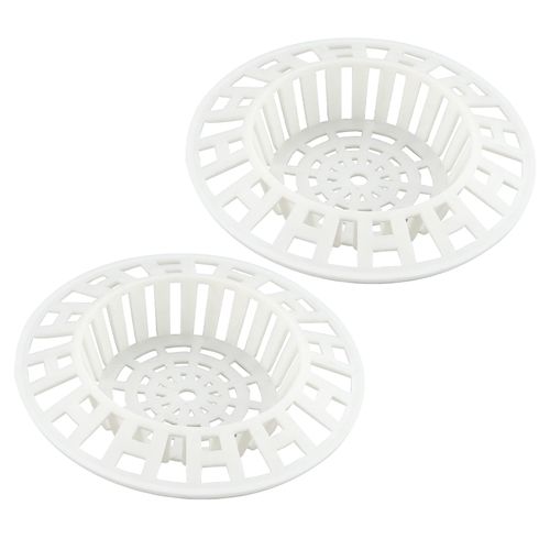 2 Pcs Plastic Sink Strainer, White Drain Hair Catcher Hair Plug Hole Plastic Lightweight Sink Filter Hair Trap Catch Waste Filter Plug Drain Filter Hair Stopper for Kitchen Bathroom Bathtub Shower