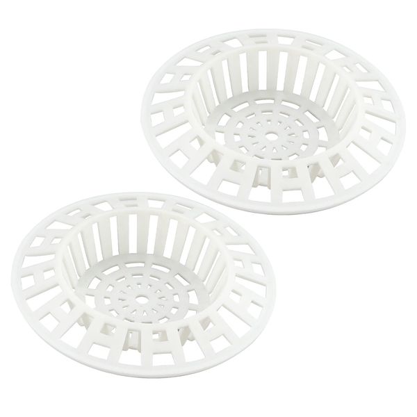 2 Pcs Plastic Sink Strainer, White Drain Hair Catcher Hair Plug Hole Plastic Lightweight Sink Filter Hair Trap Catch Waste Filter Plug Drain Filter Hair Stopper for Kitchen Bathroom Bathtub Shower