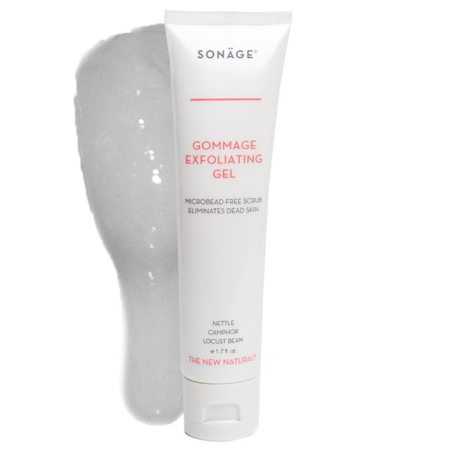 Sonage Gommage Exfoliating Gel | Gentle Face Scrub For All Skin Types | Non-Abrasive Dead Skin Cell Exfoliation