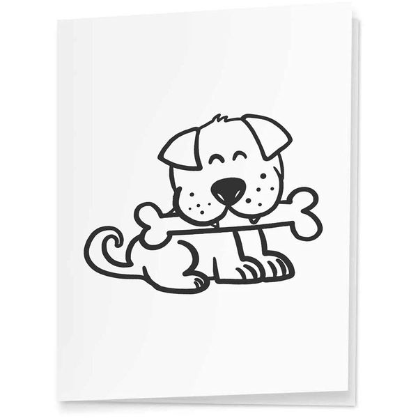 4 x 'Dog with Bone' Gift Tags/Labels (GI00039442)