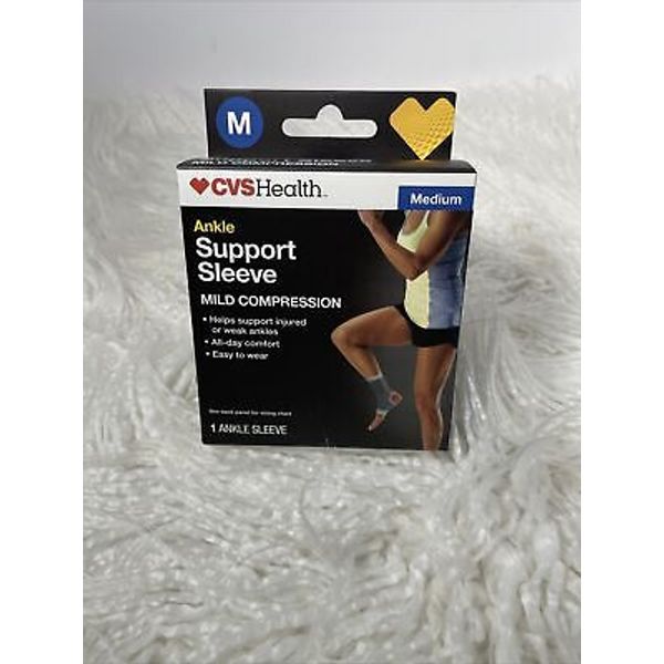 CVS Health Ankle Support Sleeve Mild Compression Size Medium. New In Box.