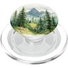Watercolor Mountain Landscape Forest Pine Tree Nature PopSockets MagSafe PopGrip for iPhone