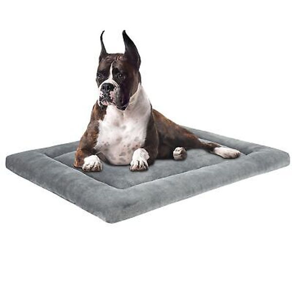 Dog Bed Mat Crate Pad for Up to 45 lbs Dogs with Reversible Sides for Cold