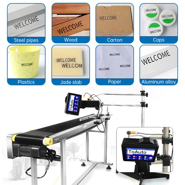 Handheld Inkjet Printer 600DPI Logo Date Brand QR Barcode Batch Coding Machine