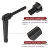 sourcing map 8pcs Adjustable Clamping Lever Handles M8 x 60mm Male Thread Bolt Knobs Rotating Screw Locking Quick Release Ratchet Push Button Handle, Black