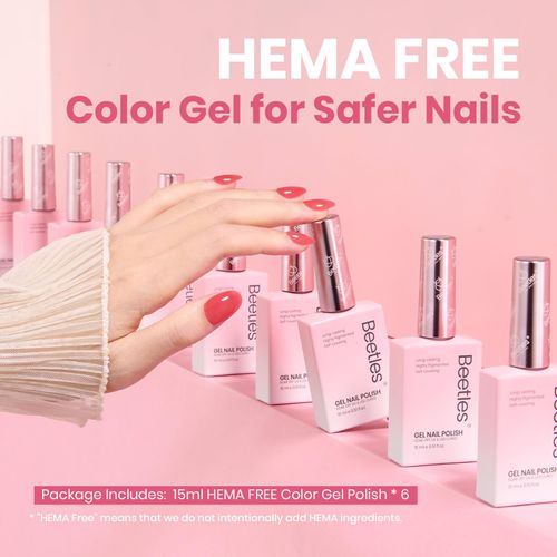Beetles Nude Gel Nail Polish Set - 6 Colors Hema Free Summer 15ML Jelly Gel Polish Neutral Nude Pink Milky White Sheer Translucent Effect Full Size Soak Off UV Salon Colorful Bottle Gel Gift for Women