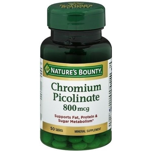 NATURE'S BOUNTY CHROMIUM-PICOLINATE 800MCG 50 COUNT