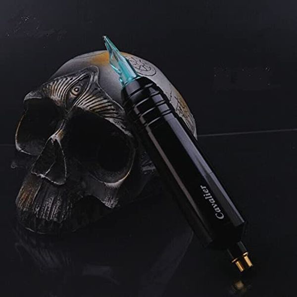 DGT Cartridge needles Rotary Machine Pen with RCA input (Black, CAVALIER)