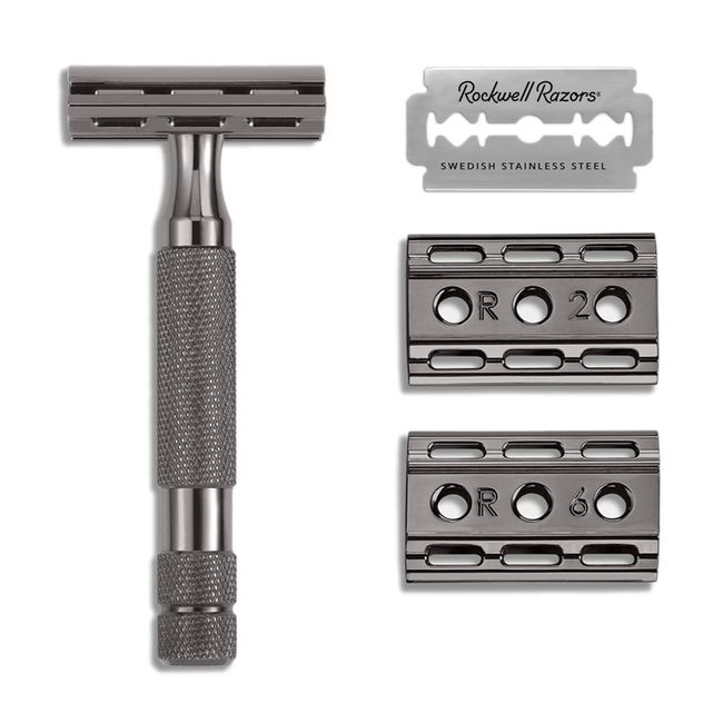 Rockwell Razors 6C Double-edged Razors (Equipped with Patent Technology), 6 Levels of Adjustment, Adjustable, 5 Replacement Blades, Durable and Durable, Suitable for Beginners, Sensitive Skin