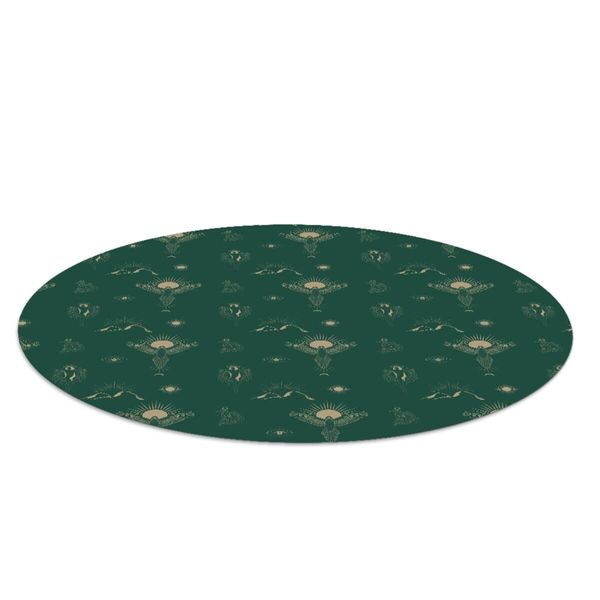 Round Furniture floor protector Mat under Chair Desk Mystical pattern fi 100