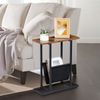 2X Narrow Side Table for Small Spaces End Table Magazine Table w/ Storage Holder