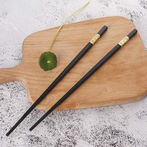 HuaLan Reusable Fiberglass Chopsticks Set, Dishwasher-Safe Chopstick, Non-Slip Design Chop Sticks, 9 1/2 Inches 5 Pairs, Gift Set, Golden