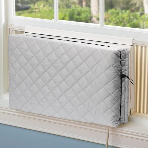 Indoor Air Conditioner Cover Window AC Unit Cover with Drawstring Double Insulation for Inside(25"x17"x3.5")