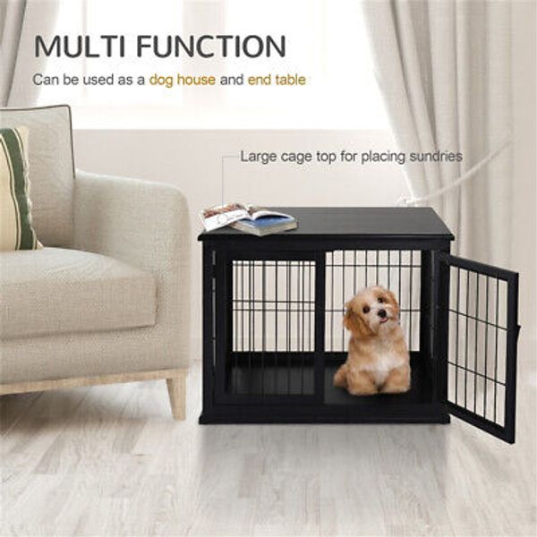 Durable Dog Crate Pet Cages with Removable Tray for Easy Cleaning 42 Inch