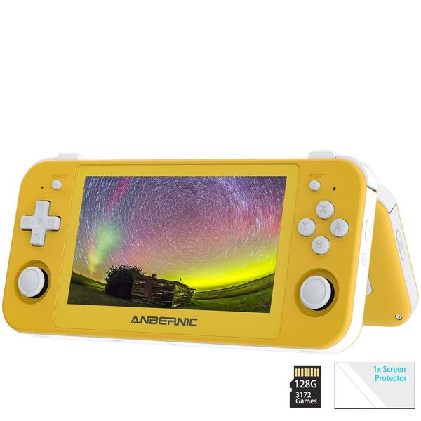 RG505 Handheld Game Console Android 12,Unisoc Tiger T618 Built-in 128G Pre-Loaded 3172 Games,Gyroscope Sensor and 4.95 inch OLED Touch Screen