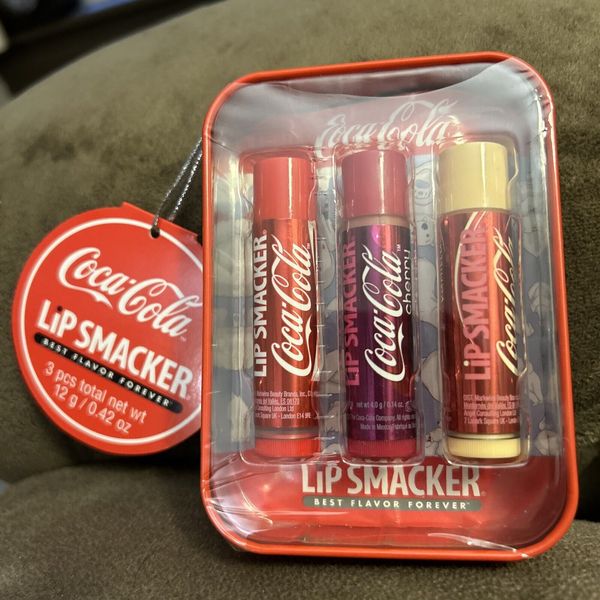 3 COCA COLA LIP SMACKER LIP BALM CLASSIC TIN CHERRY, VANILLA & COCA COLA NEW!