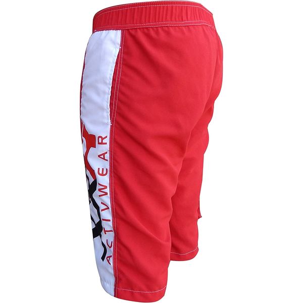 Dri-Board Shorts, Men's Running Shorts, Beach Summer Swim Surf Trunk, Quick Dry Breathable Outdoor Sports Beach Training Gym Shorts with Pockets. (Medium, Red)