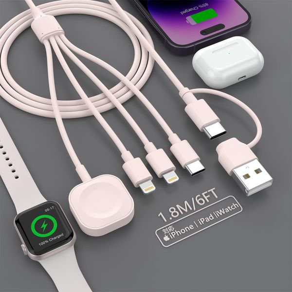 4in1 charging cable pink